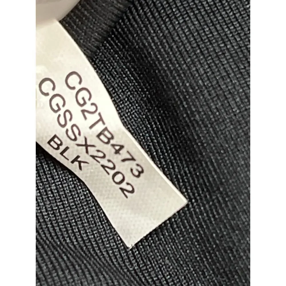 Calvin Klein‎ Bikini Top Tonal Plaid One-Shoulder Swim Black size large,MSRP $78